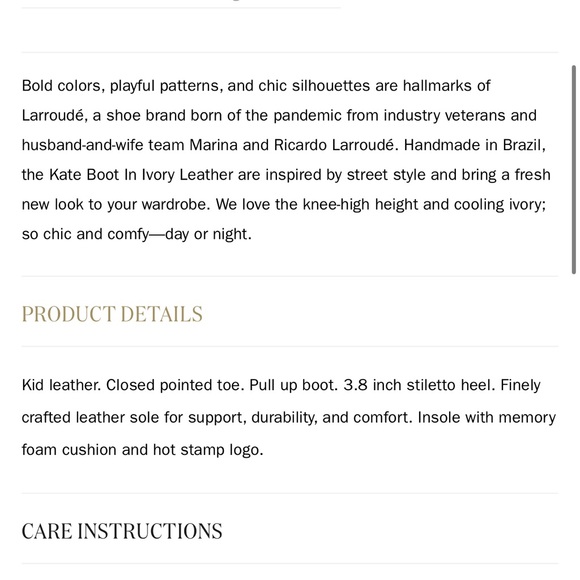 NEW $485 Larroude Kate Boot ivory leather stiletto women size 10 - Picture 7 of 12